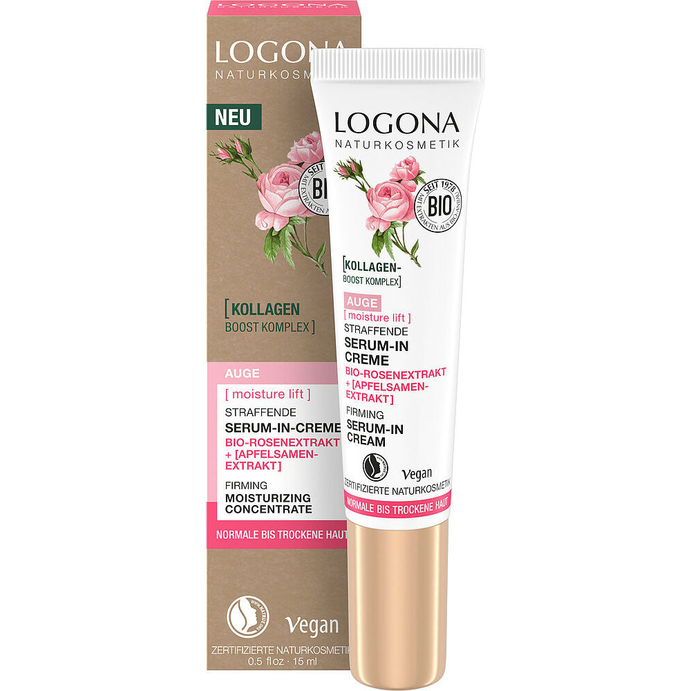 Contorno Ojos Sérum Crema Reafirmante Rosas Bio y Semillas de Manzana Logona