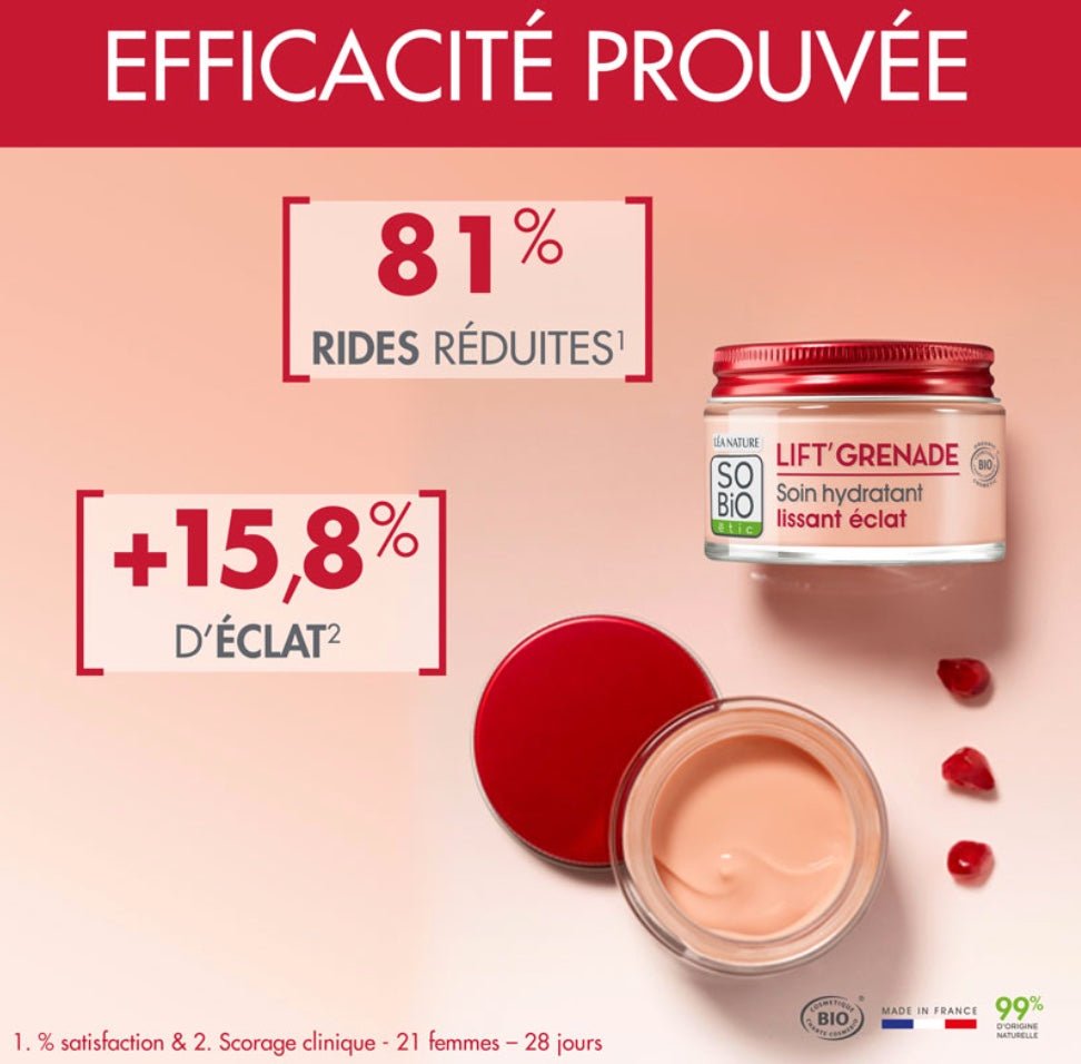 Crema Hidratante Suavizante Radiante Lift Grenade So'Bio
