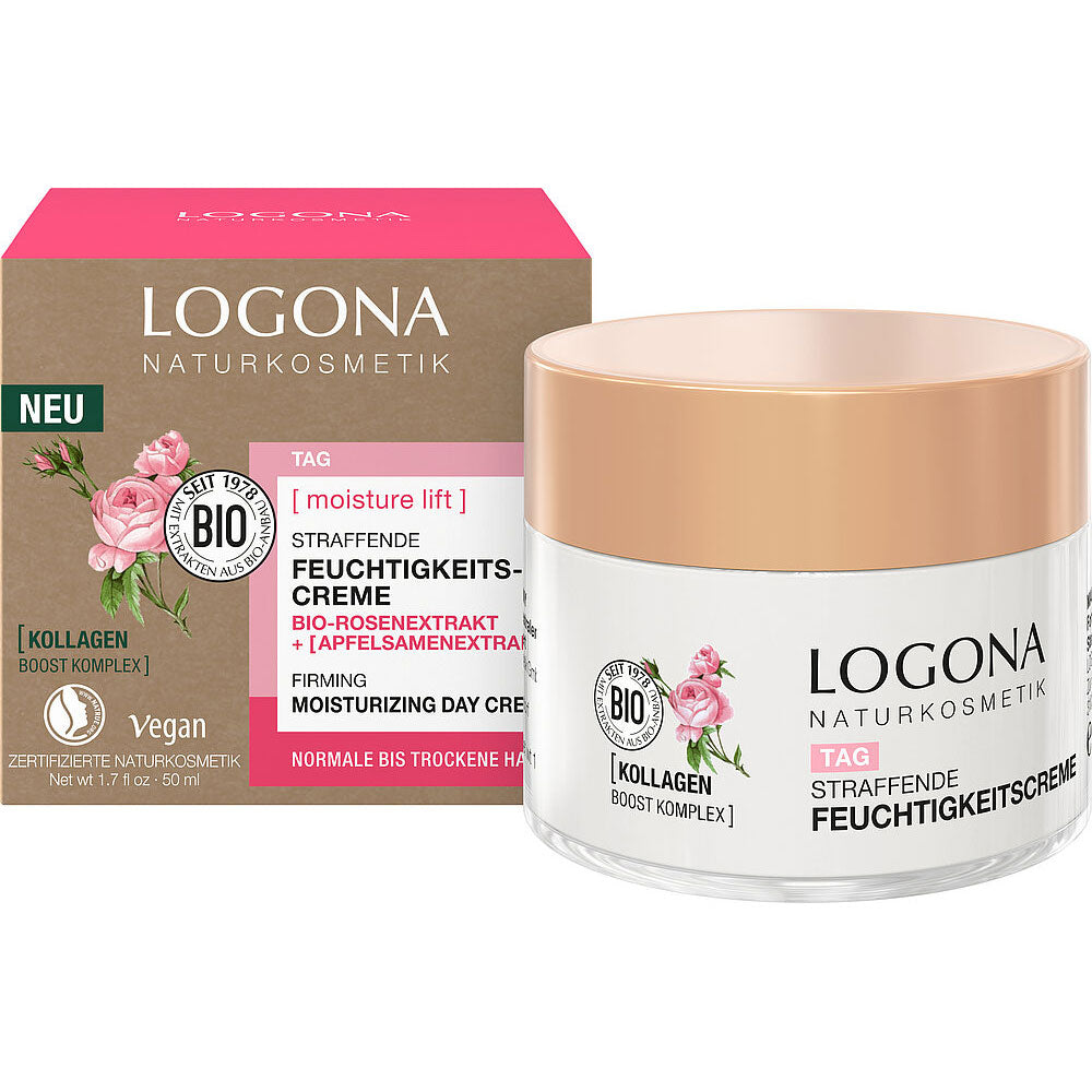 Crema de Día Hidratante Reafirmante Rosas Bio y Semillas de Manzana Logona