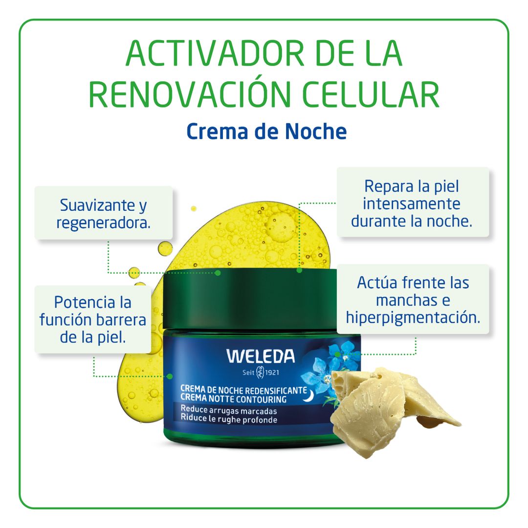 Crema de Noche Redensificante de Genciana Azul y Edelweiss Weleda