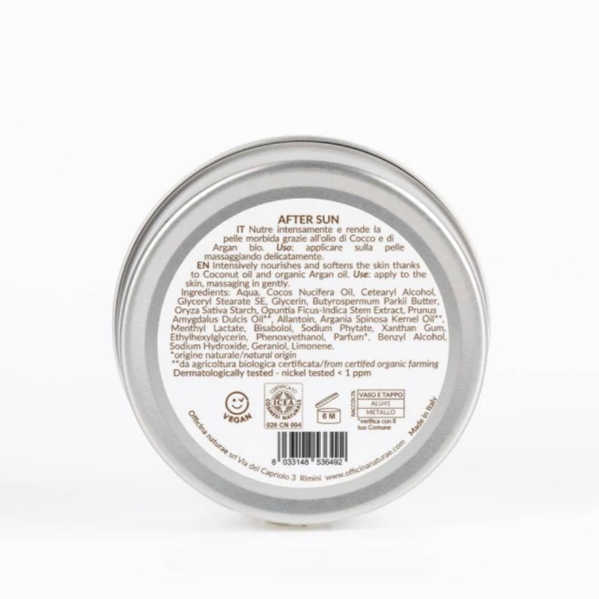 Crema After Sun en Tarro de Aluminio On Officina Naturae