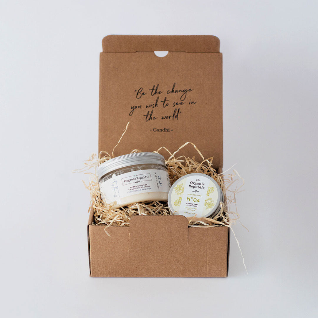 Pack Champú Sólido Cabello Graso + Acondicionador y Mascarilla The Organic Republic