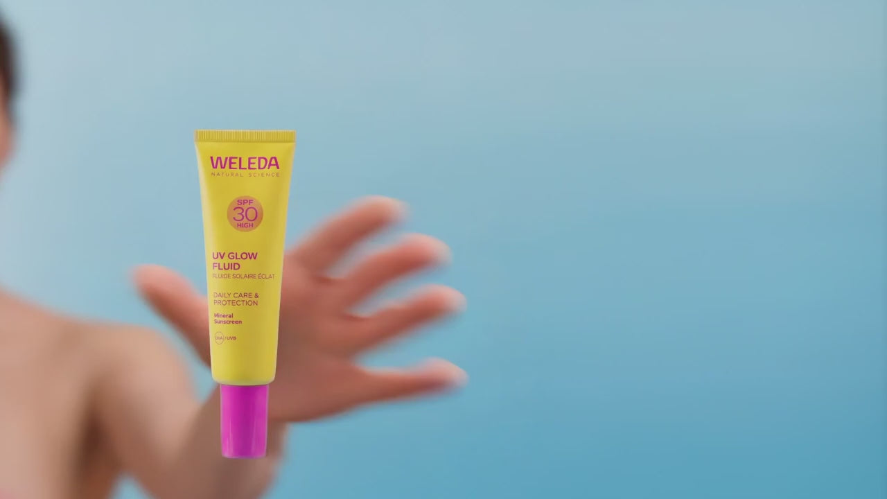 Fluido Solar Glow SPF30 Weleda aplicación