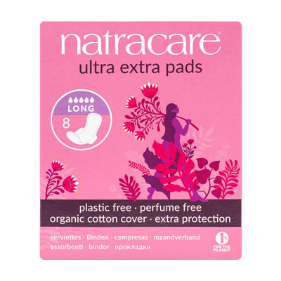 Compresas Ecológicas Ultra Extra Larga con Alas Natracare