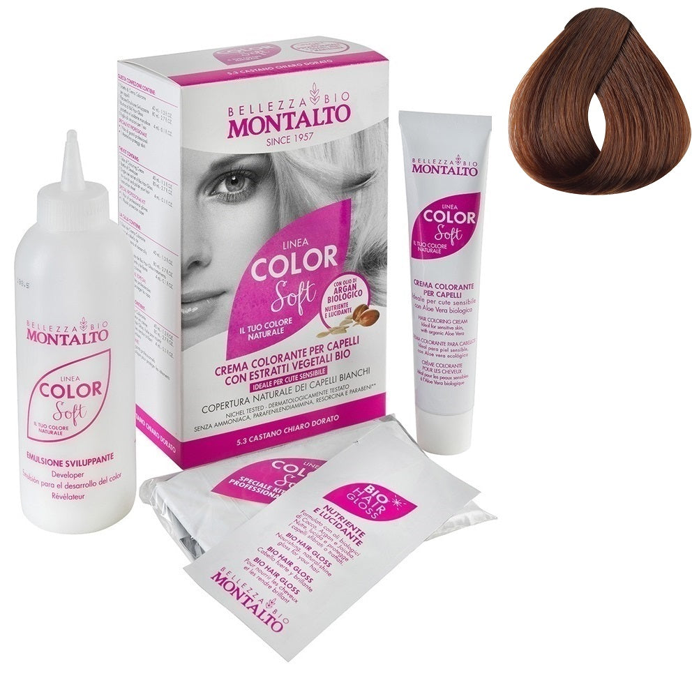 Tinte Vegetal Color Soft 6.4 Rubio Oscuro Cobre Montalto Belleza Bio