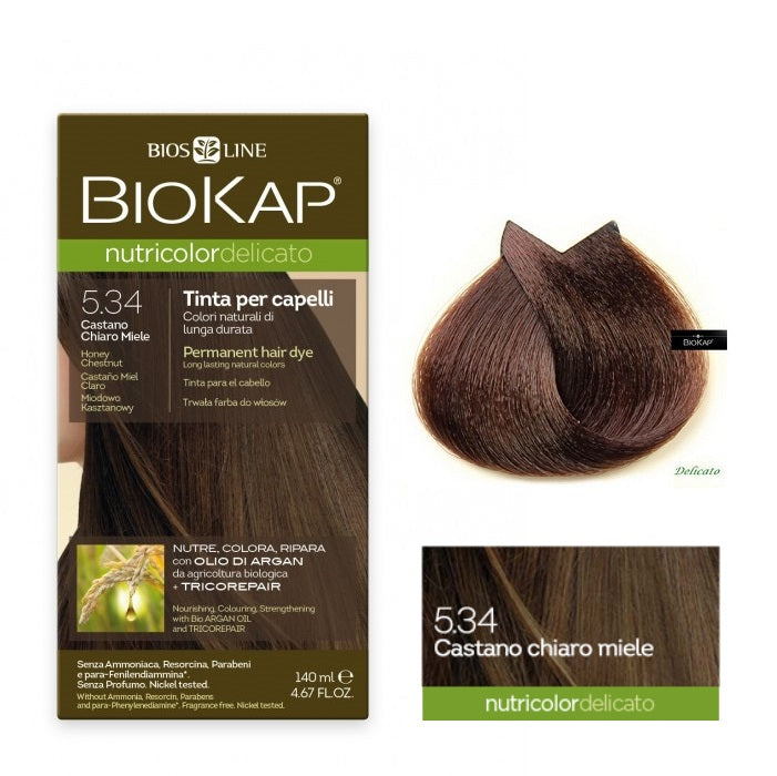 Tinte Delicato 5.34 - Castaño Miel Claro Biokap