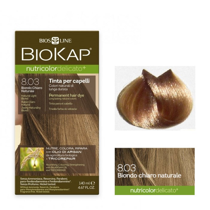 Tinte Delicato+ 8.03 - Rubio Claro Natural Biokap