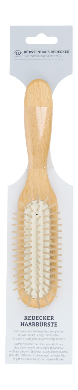 cepillo natural de madera, cepillo para el pelo de madera, cepillo antiestático, cepillo para cabello fino, cepillo para electricidad estática, cepillo para masajear cuero cabelludo, cepillo con caucho, cepillo cabello redecker