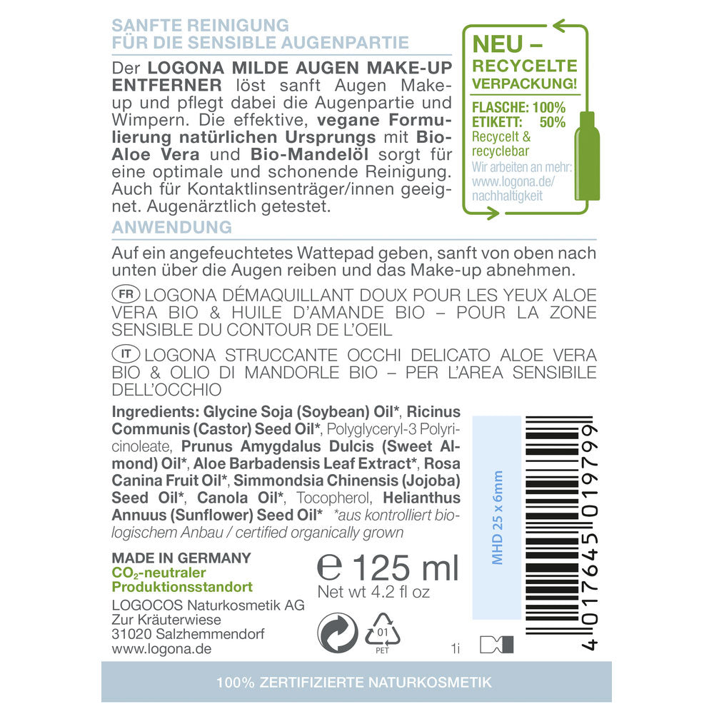 Aceite Desmaquillante para Ojos Logona