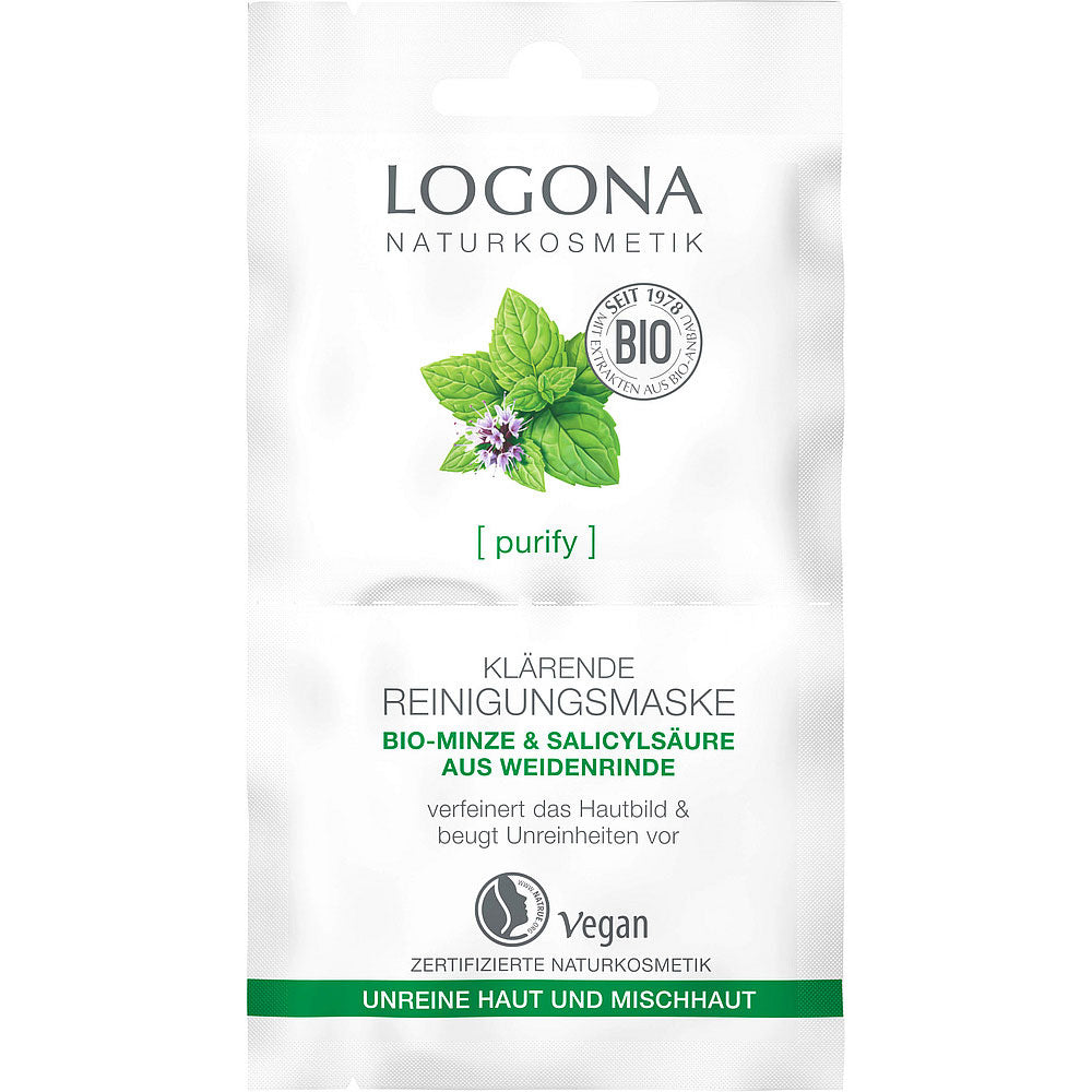 Mascarilla Purificante Menta Bio Logona Piel Mixta y Grasa 2 x 7,5 ml