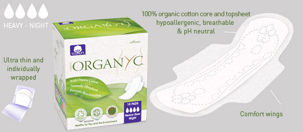 Compresas postparto primeros días 100 % algodón organico Organyc 12 Uds en  Planeta Huerto