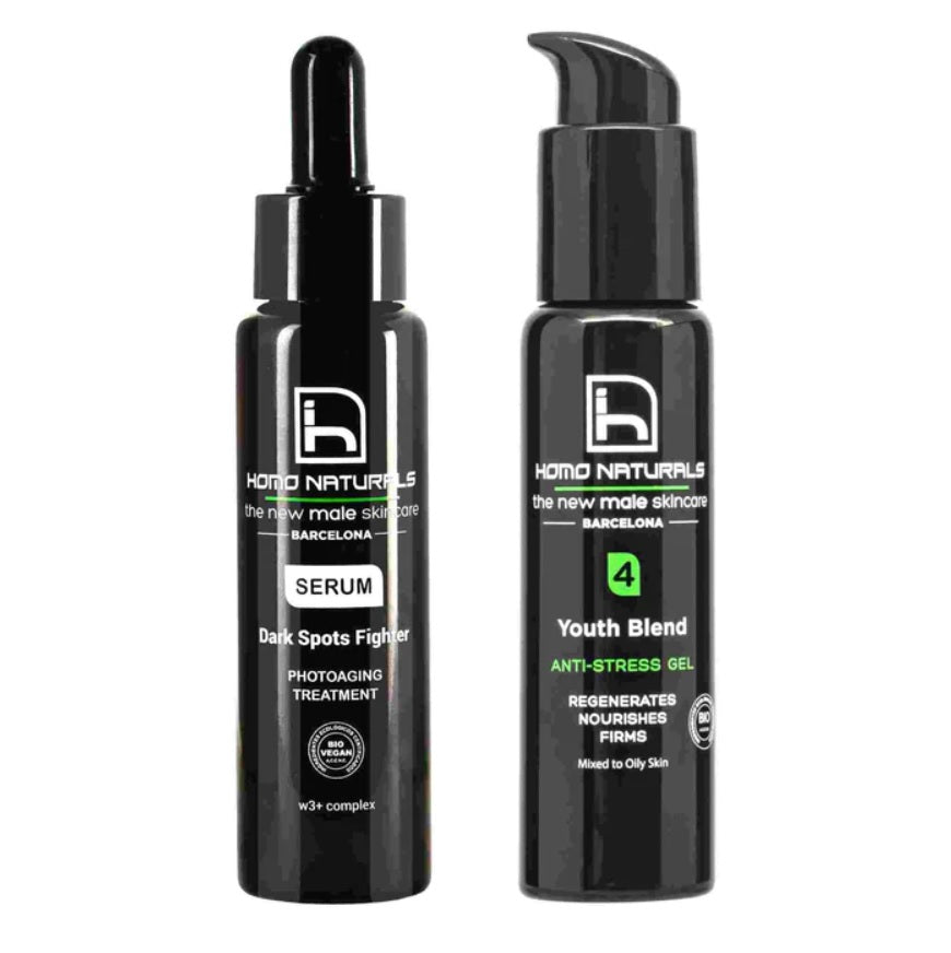 Pack Sérum Antiedad y Antimanchas + Gel Antistress Homo Naturals
