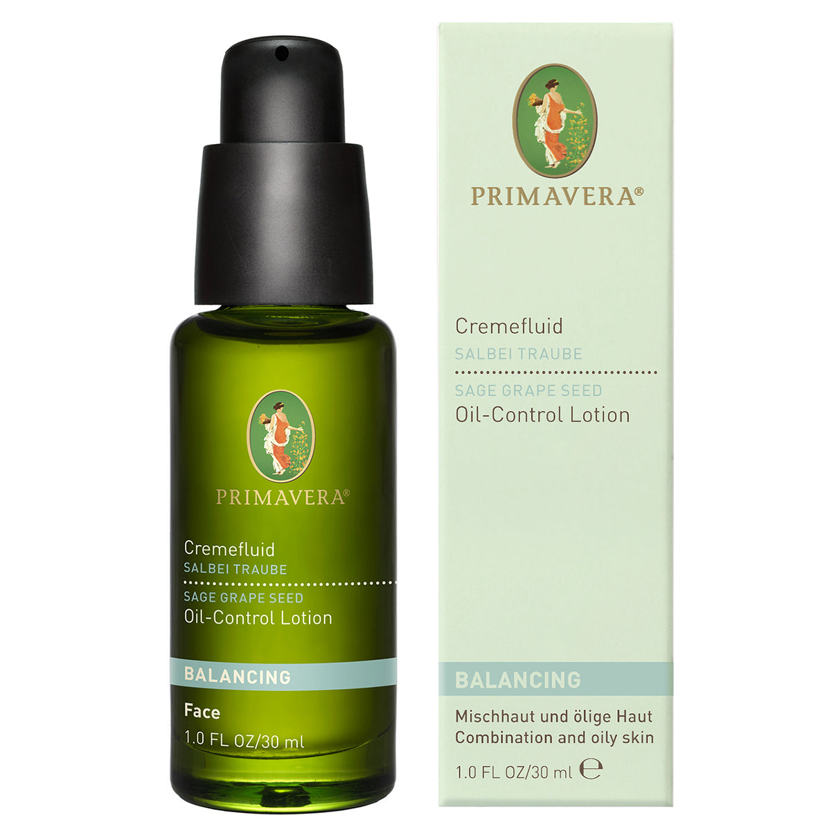 Primavera Crema Fluida Equilibrante Salvia - Pepitas de Uva