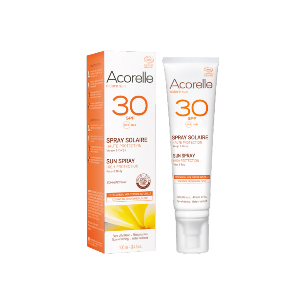 Spray solar SPF 30 cara y cuerpo Acorelle