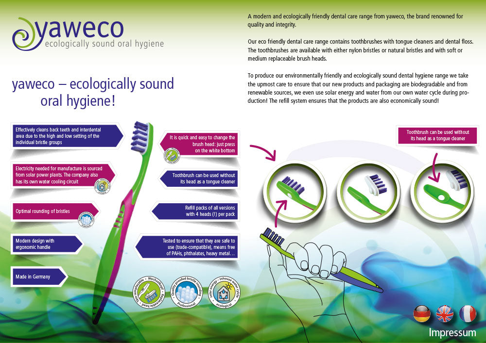Cepillo Dental Ecológico Nylon Medium Yaweko